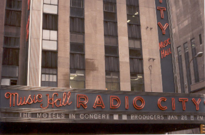[Motels at Radio City Music Hall, NYC]